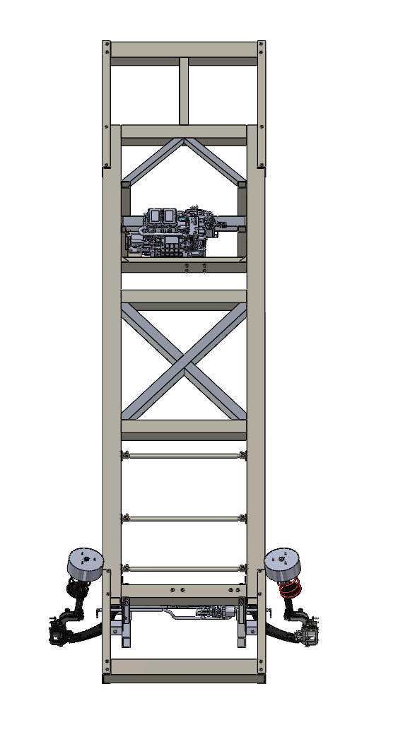Top view of the complete ladder frame