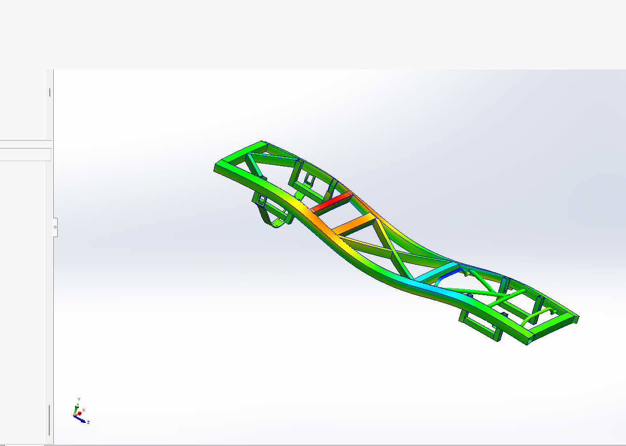 FEA bending displacement plot